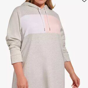 Tommy Hilfiger Gray Colorblocked Hoodie Dress - Medium